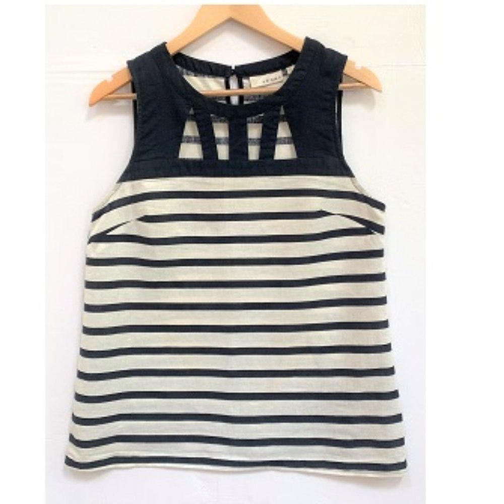 Kenar Striped Cutout Tank Top